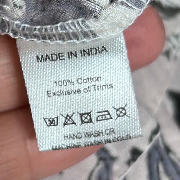 Marea dress small block print babydoll India cotton gauzy boho Kantha - Picture 8 of 8